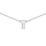 Sterling Silver 8mm Initial "T" Necklace