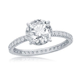 Sterling Silver 8mm Round CZ Engagement Ring