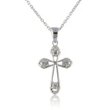 Sterling Silver Cross with a Diamond Accent on a 18" Link Chain