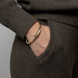 Sterling Silver Designer Inspired CZ Nail Open Bangle