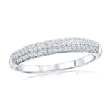 Sterling Silver Half Eternity Pave CZ Ring