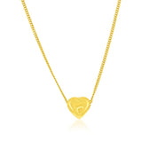 Sterling Silver, Heart Slide Necklace - Gold Plated