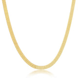 Sterling Silver 4mm Herringbone Chain - Gold Plated