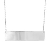 Sterling Silver Large Flat Bar Necklace