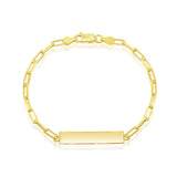 Sterling Silver Paperclip ID Bracelet - Gold Plated