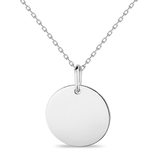 Sterling Silver Polished Engravable Disc Necklace