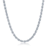 Sterling Silver Rhodium Plated 2.3mm Rope Chain
