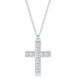 Sterling Silver Studded Cross Necklace