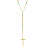 Sterling Silver Turquoise & Plain Beads Rosary