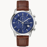 Sutton Blue Dial Leather Chronograph 96B402