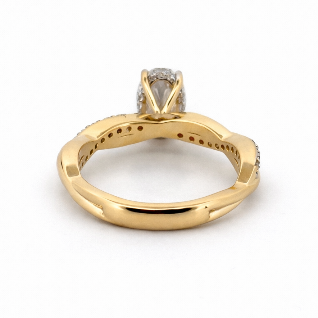 T.W. 1.33ct Oval Cut Twist Lab Grown Diamond Ring