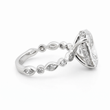 T.W. 5.37 Oval Lab Diamond Ring With Alternating Marquise Band