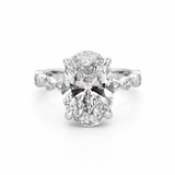 T.W. 5.37 Oval Lab Diamond Ring With Alternating Marquise Band