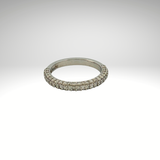 T.W. .87ct Triple Pave Wedding Band 14K White Gold