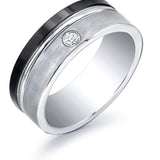 Super Titanium Tungsten Black Ceramic 8mm Ring