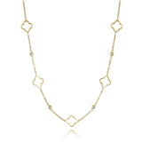 Lucky Clover Cz Chain Necklace