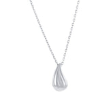 Sterling Silver, Puffed Pearshaped Necklace