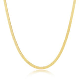 Sterling Silver 3mm Herringbone Chain - Gold Plated