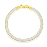 Sterling Silver 4mm Reversible Herringbone Chain - Two Tone