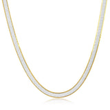 Sterling Silver 4mm Reversible Herringbone Chain - Two Tone