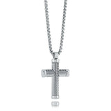 Twist Weave Cross Pendant Necklace