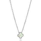 Lucky Clover Mother Of Pearl Steel Necklaces