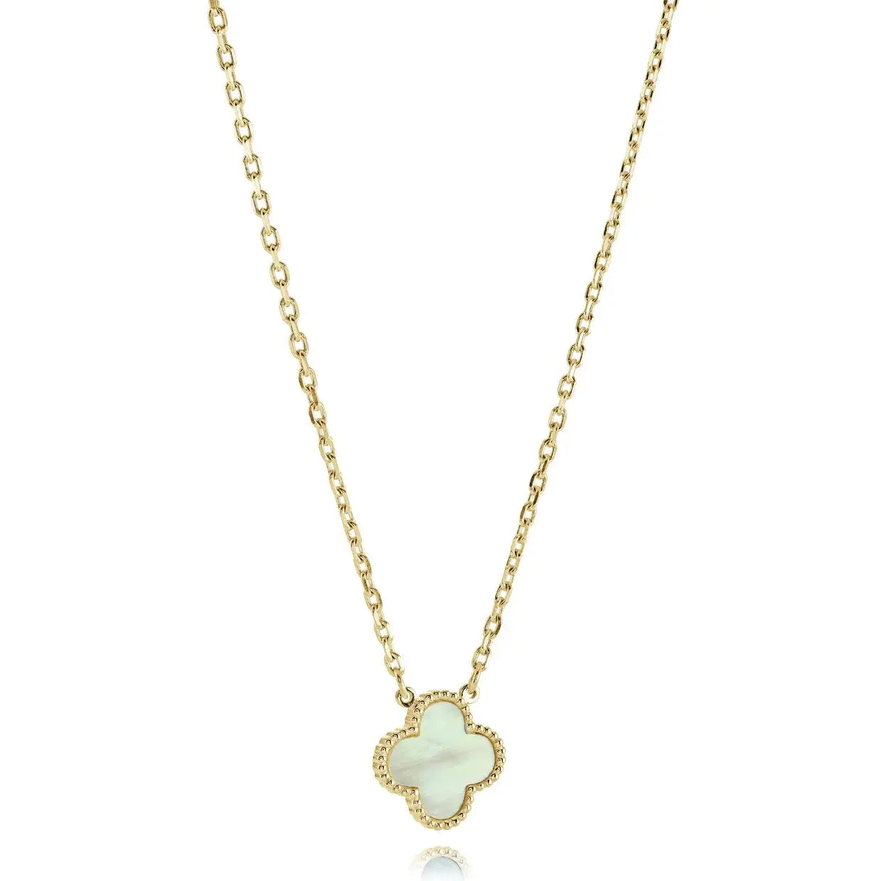 Lucky Clover Mother Of Pearl Steel Necklaces