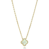 Lucky Clover Mother Of Pearl Steel Necklaces