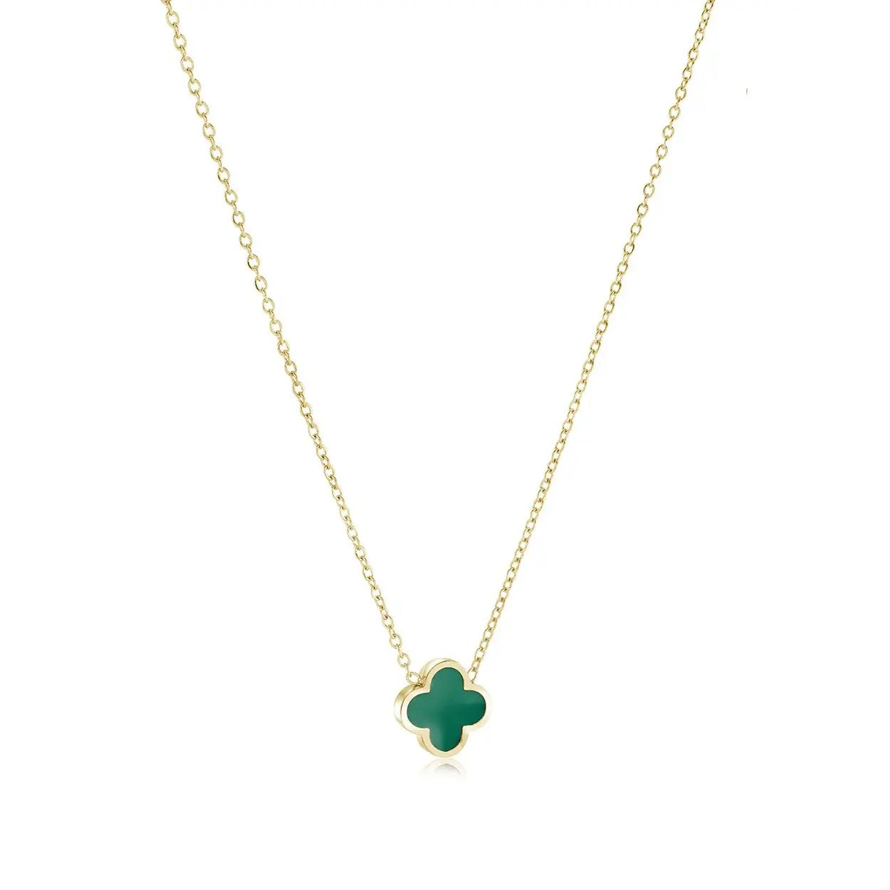 Lucky Clover Mother Of Pearl Steel Necklaces