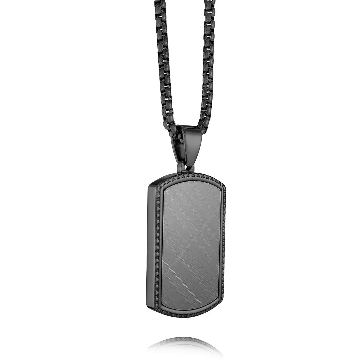 Stainless Steel Twill Army Pendant 24" Necklace