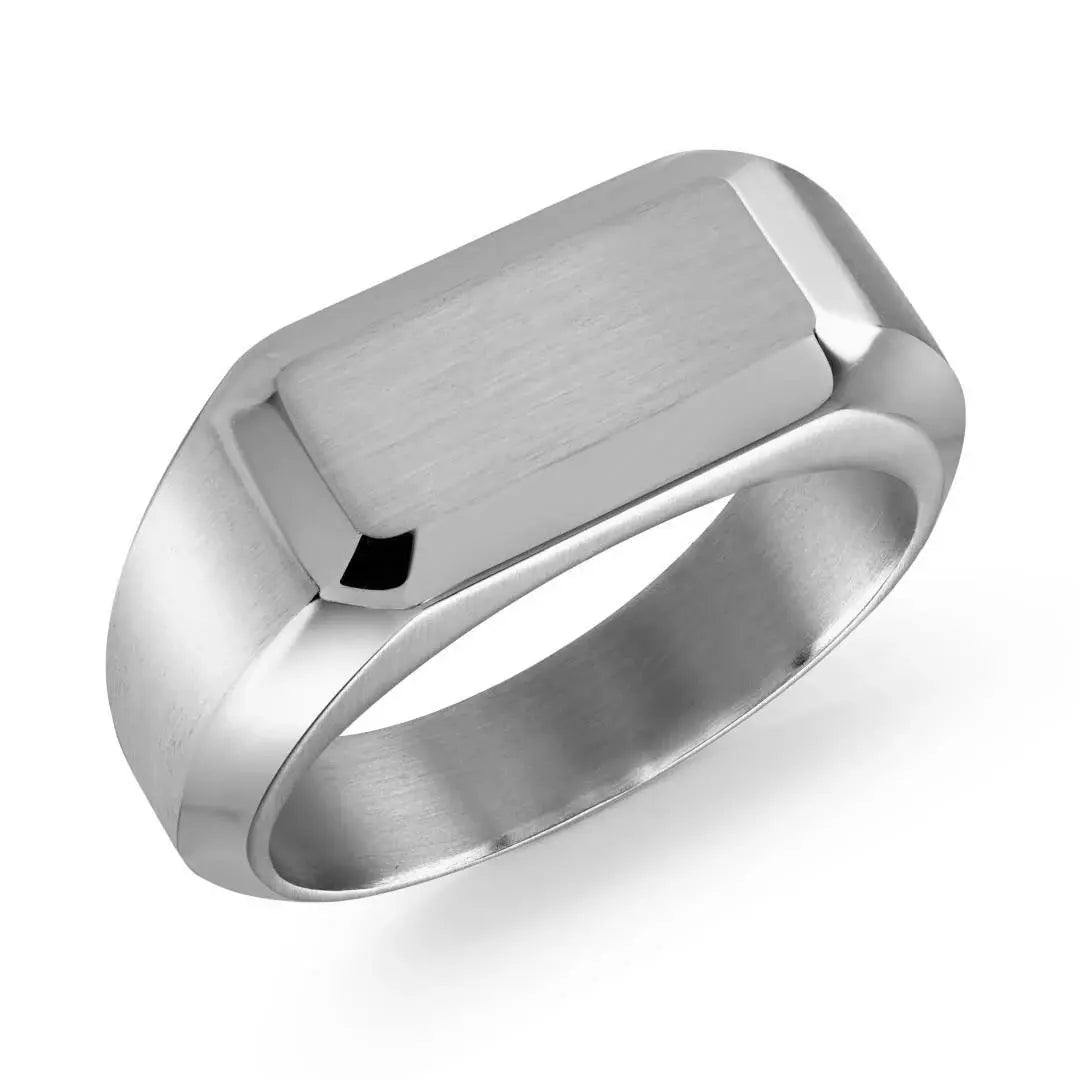 Stainless Steel 8.7mm Signet Ring