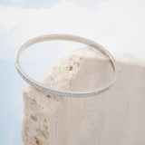 Sterling Silver CZ Pave love Bangle