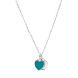 Sterling Silver Tiffâny inspired Double Heart Necklace