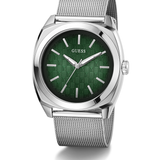 Silver-Tone and Green Analog Watch GW0794G1