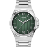 Silver Tone and Green Analog Vinyl Watch