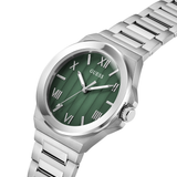 Silver Tone and Green Analog Vinyl Watch