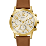 GUESS Mens Brown Gold Tone Multi-function Watch GW0709G2