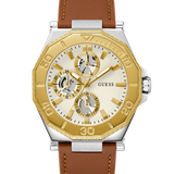 GUESS Mens Brown 2-Tone Multi-function Watch GW0704G1