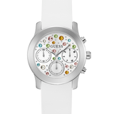 GUESS Ladies White Silver Tone Multi-function Watch GW0560L1