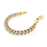 Italgem Gold Steel Cuban Link CZ Stones