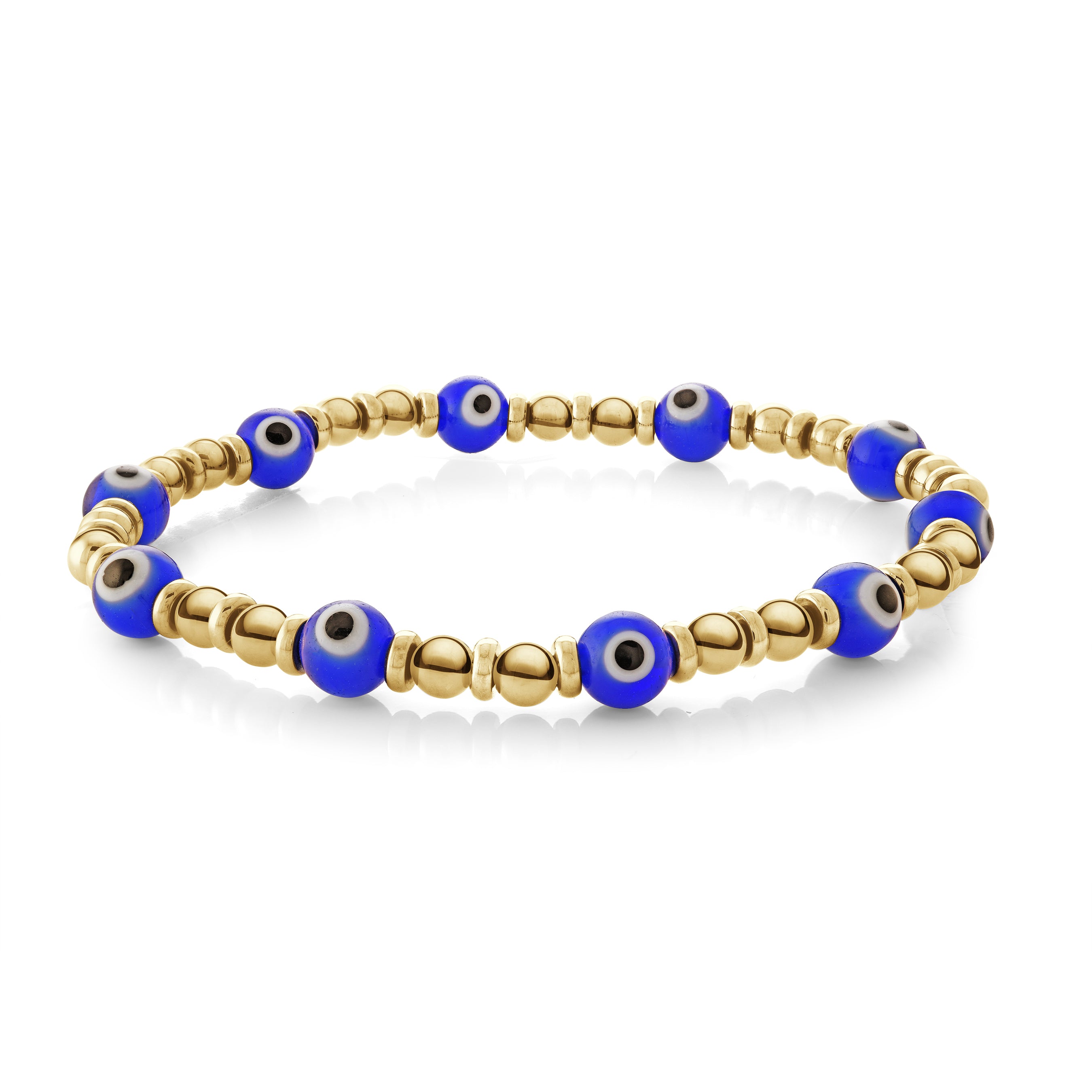 Italgem Gold IP Steel Evil Eye Beads Bracelet