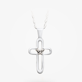 BFly Silver Cross Pendant Necklace