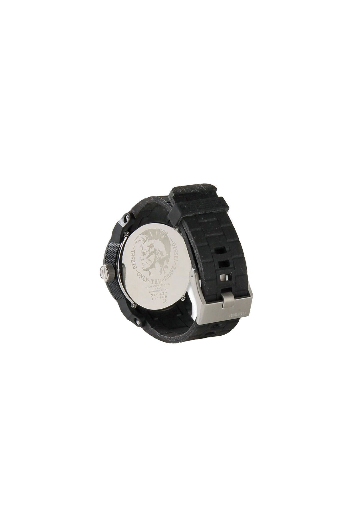 Double Down Three Hand Black Silicone Watch