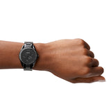 Riley Multifunction Black Stainless Steel Watch