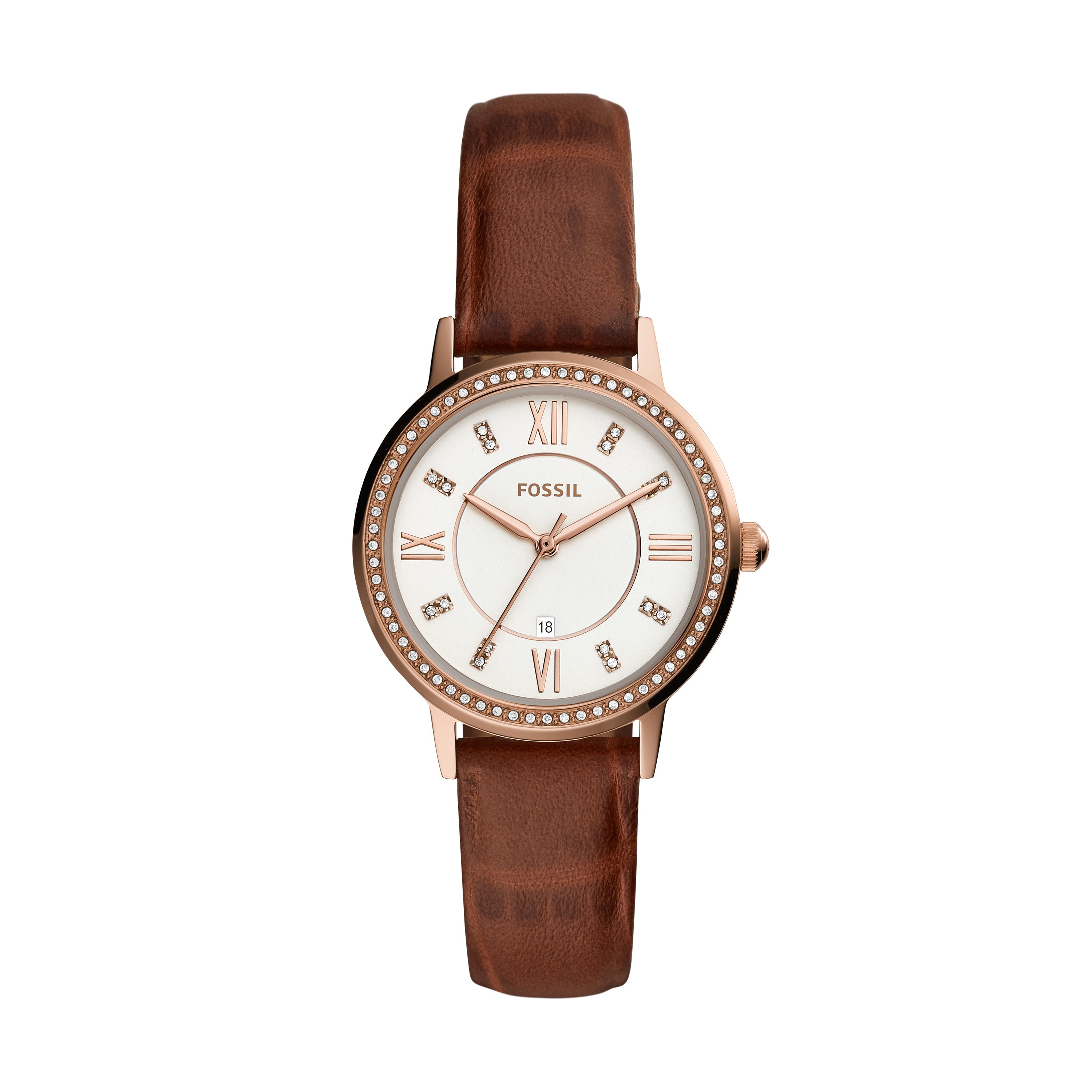 Fossil Gwen Three-Hand Date Leather Watch