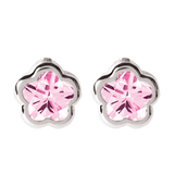 Bfly Sterling Silver Pink CZ Stone Baby Earrings