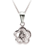 Bfly Sterling Silver CZ Flower Pendant