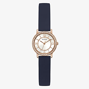 ROSE GOLD CASE NAVY SILICONE WATCH