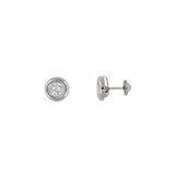 Bfly 10k Gold CZ Stone Stud Baby Earrings