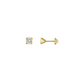 BFLY 10K GOLD CZ STUD EARRINGS